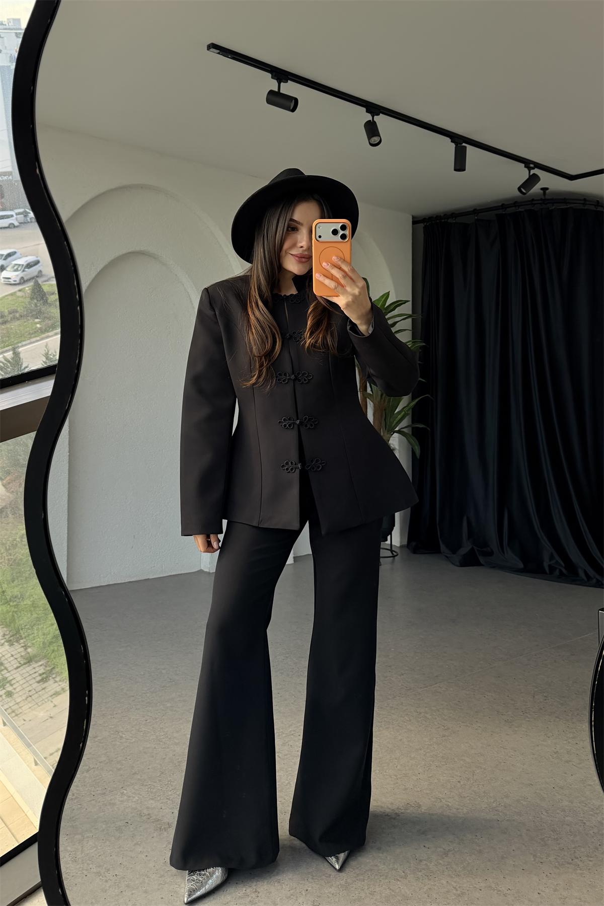 Gael Siyah Premium Düğme Detaylı Takım