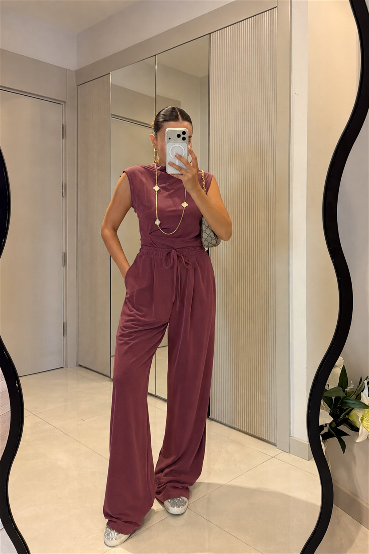 Galvin Bordo Kolsuz Drapeli Modal Pike Takım