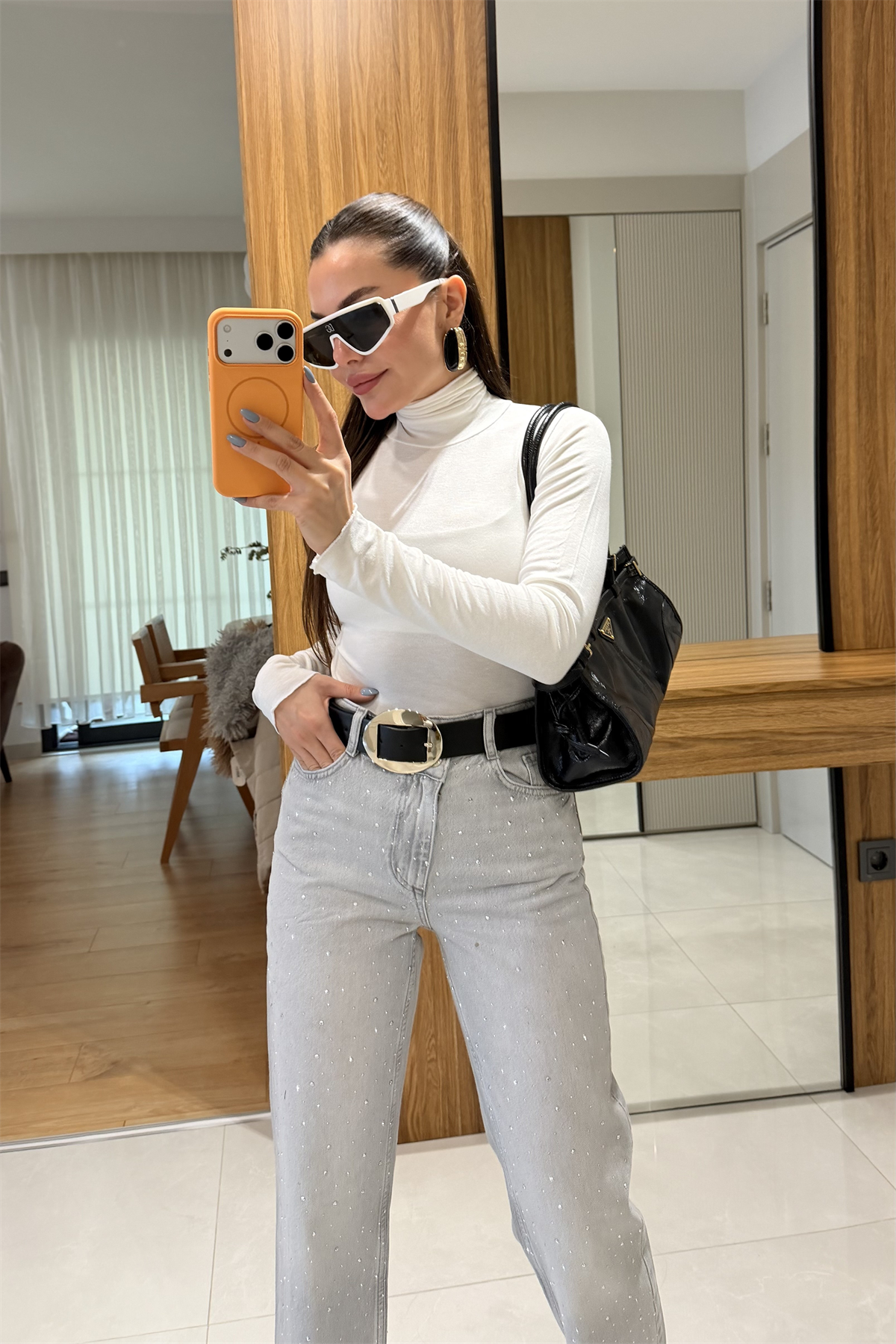 Geisa Beyaz Balıkçı Yaka Body 