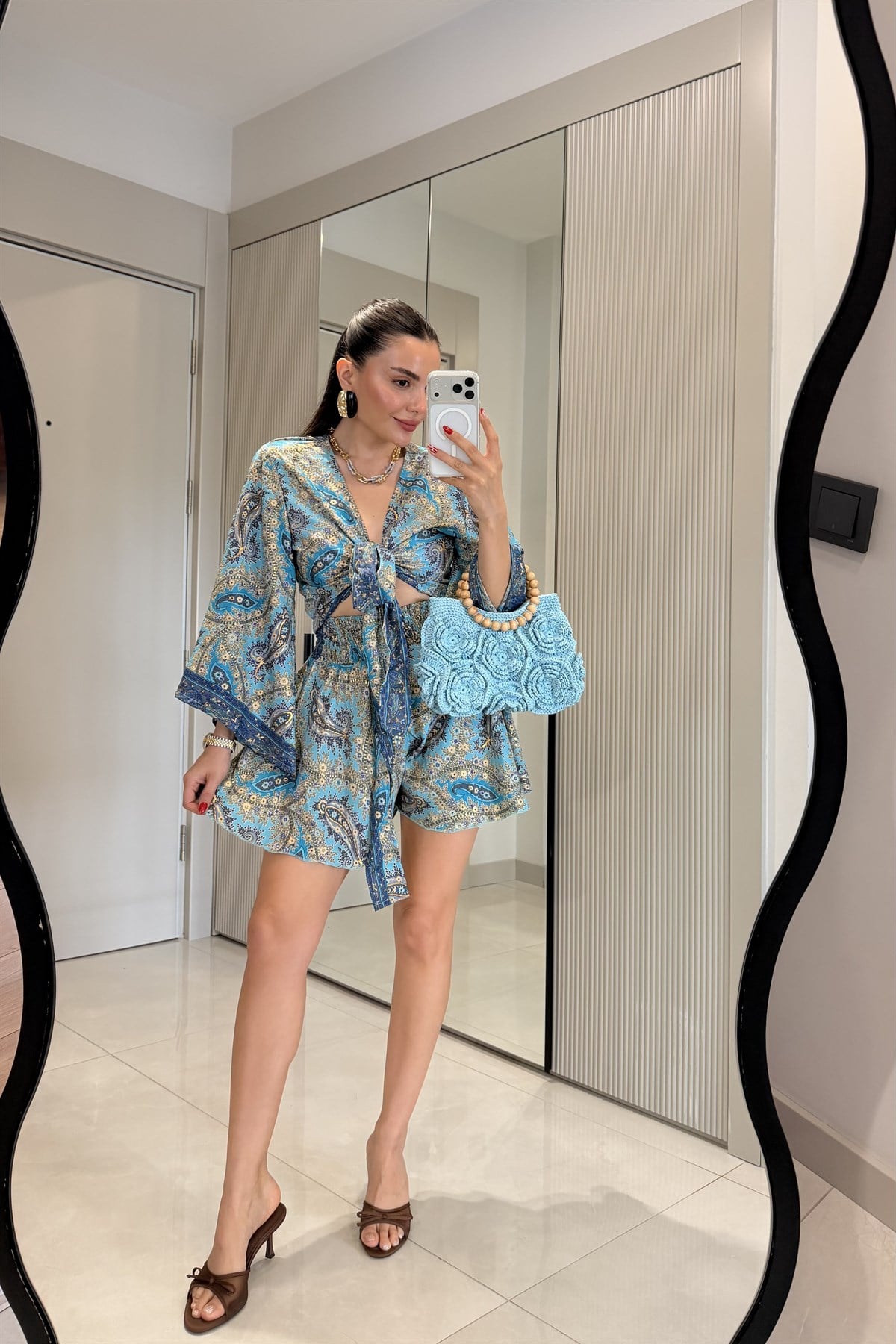 Gipsy Bej Etnik Şortlu İthal Takım