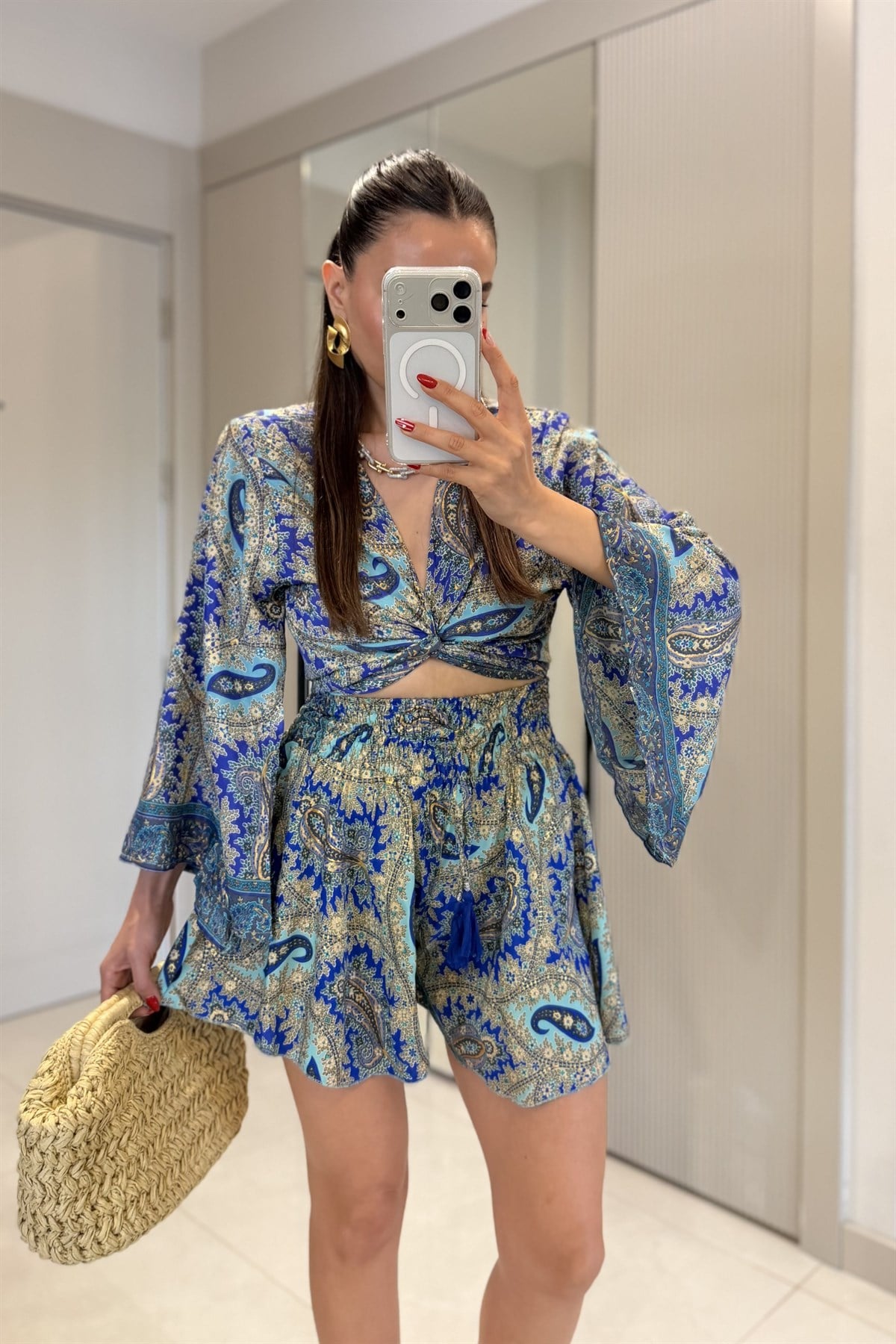 Gipsy Saks Etnik Şortlu İthal Takım