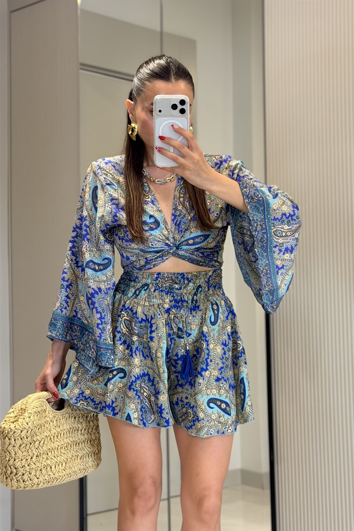 Gipsy Saks Etnik Şortlu İthal Takım