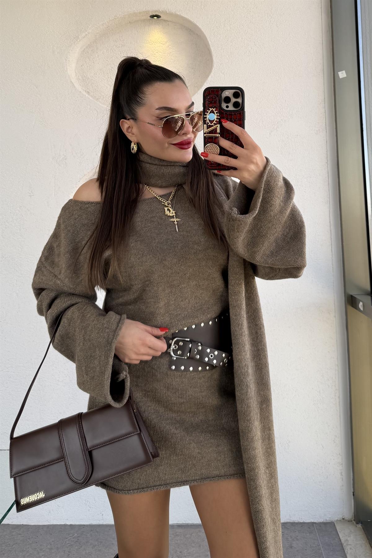 Glady Vizon İki Parça Triko Elbise 