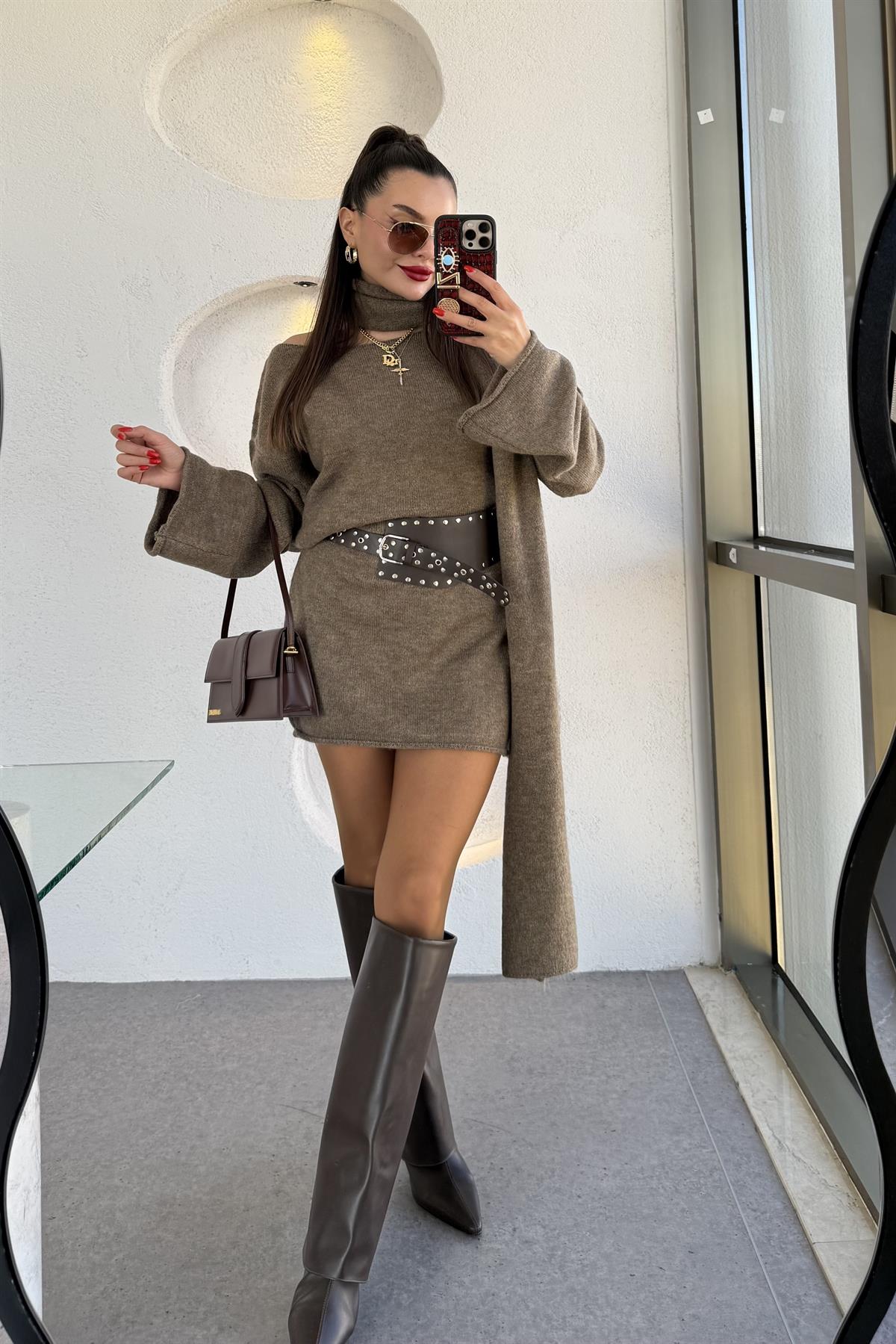 Glady Vizon İki Parça Triko Elbise 