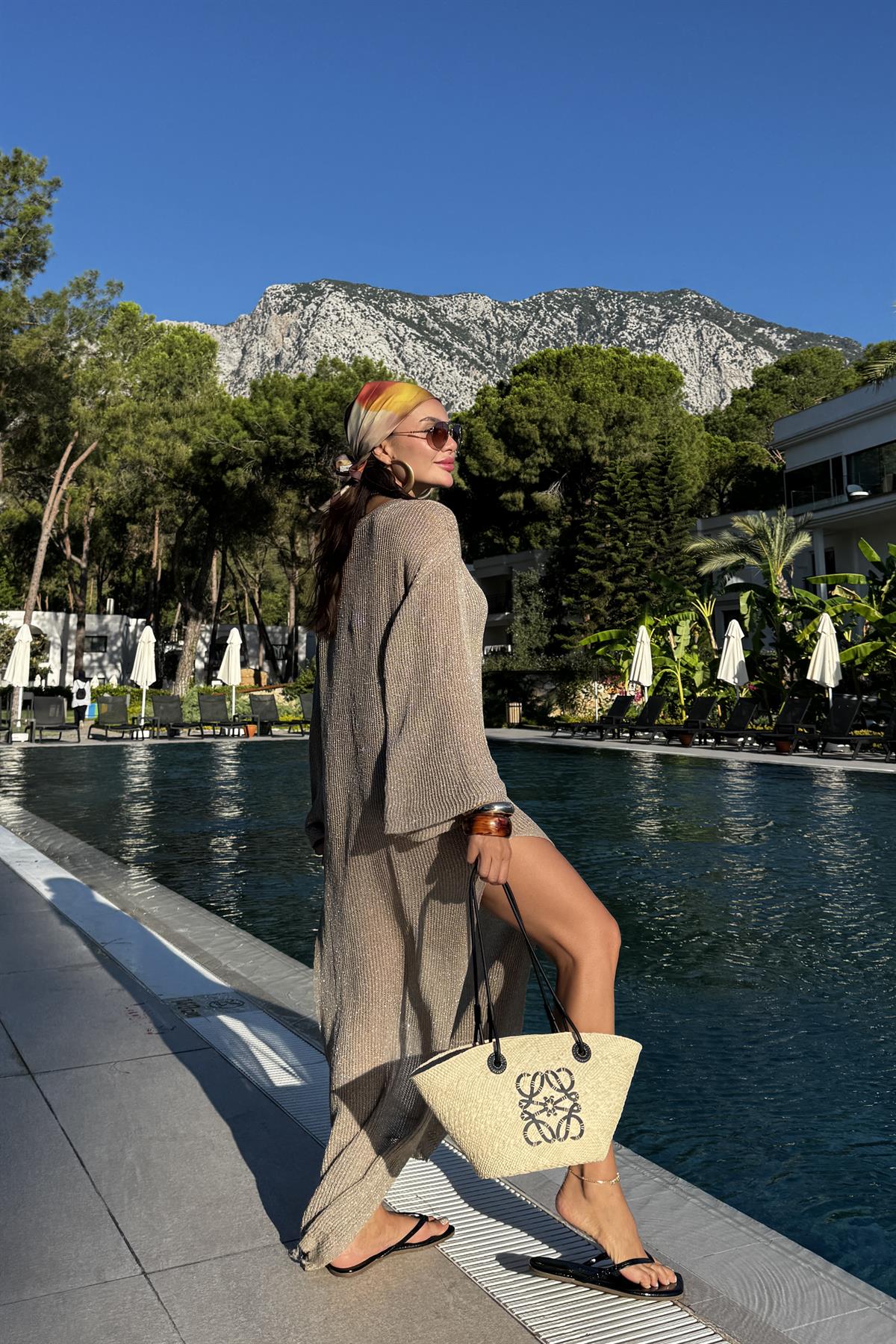 Glenn Uzun Simli Plaj Elbisesi