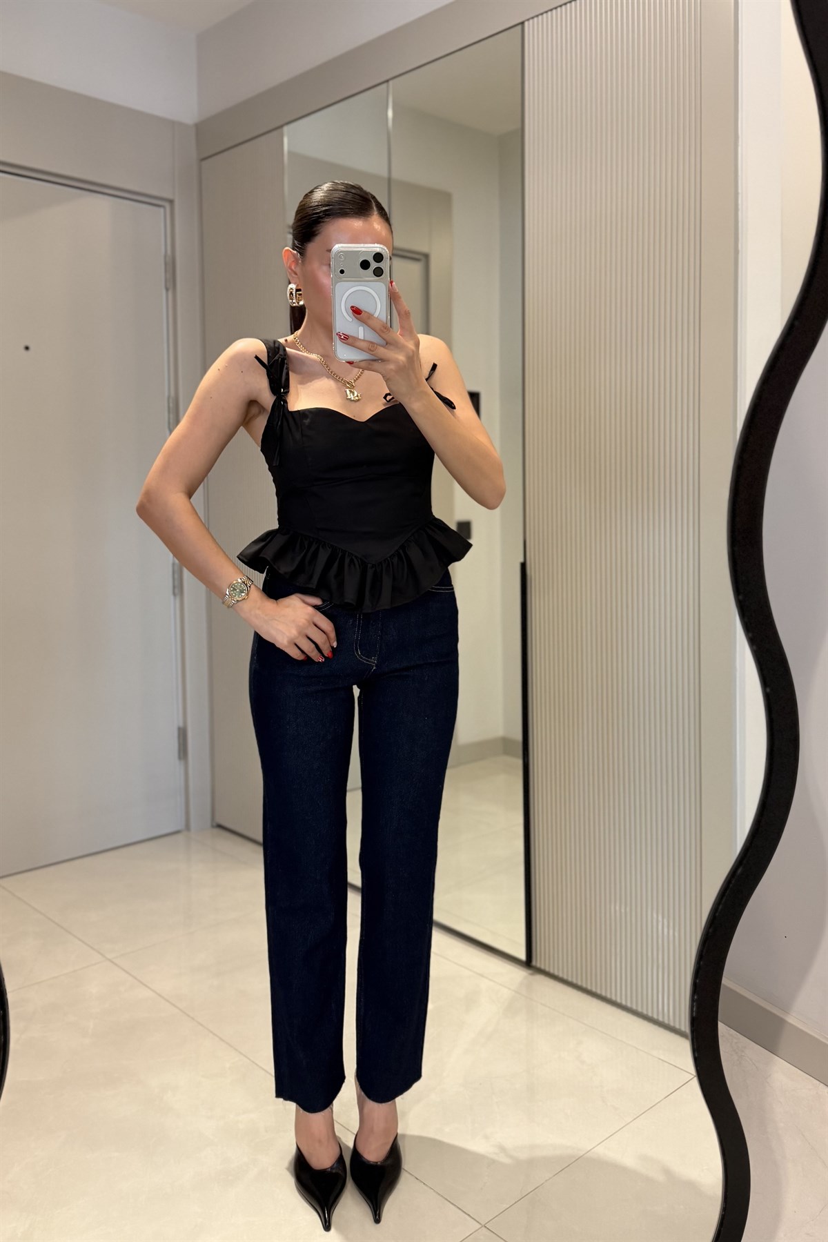 Godise Darkblue Yüksek Bel Düz Paça Jean