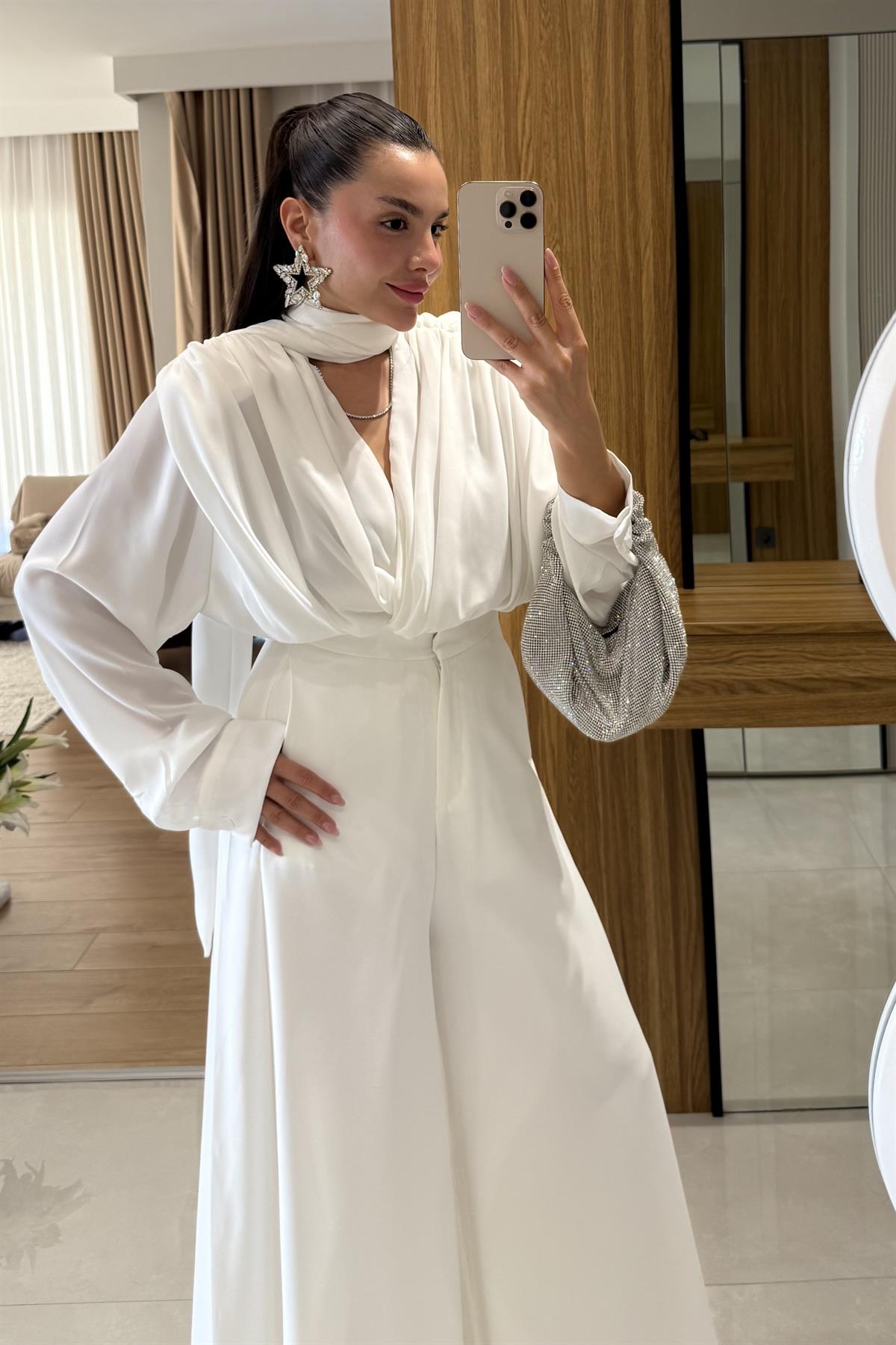 Gouda Beyaz Tasarım Gömlek