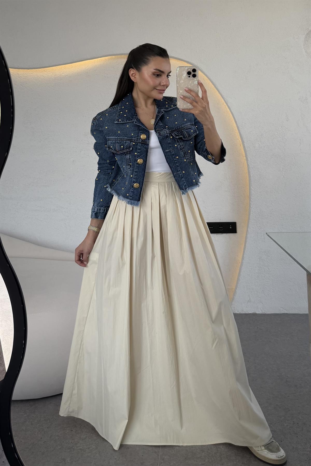 Grande Krem Paraşüt Maxi Etek