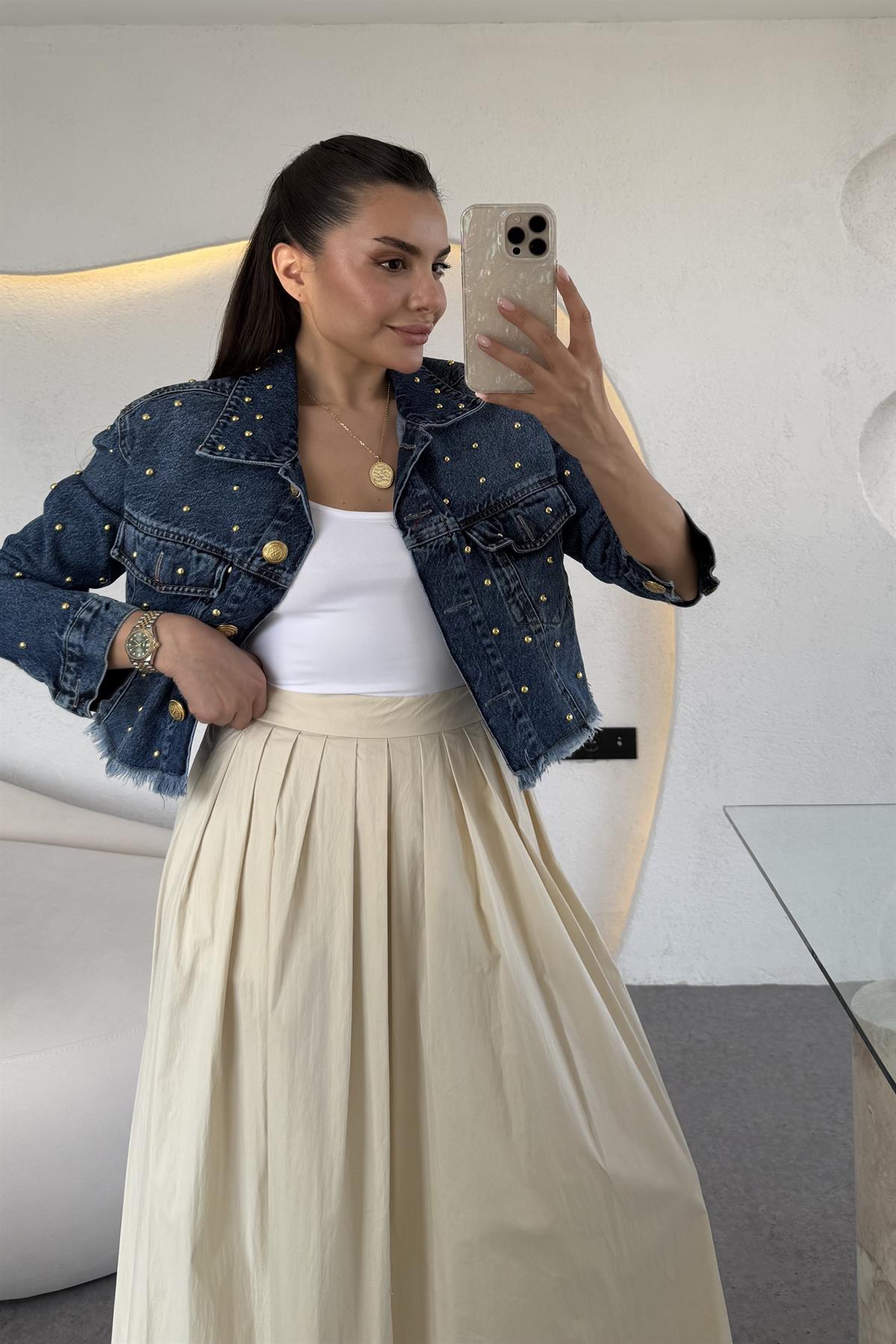 Grande Krem Paraşüt Maxi Etek