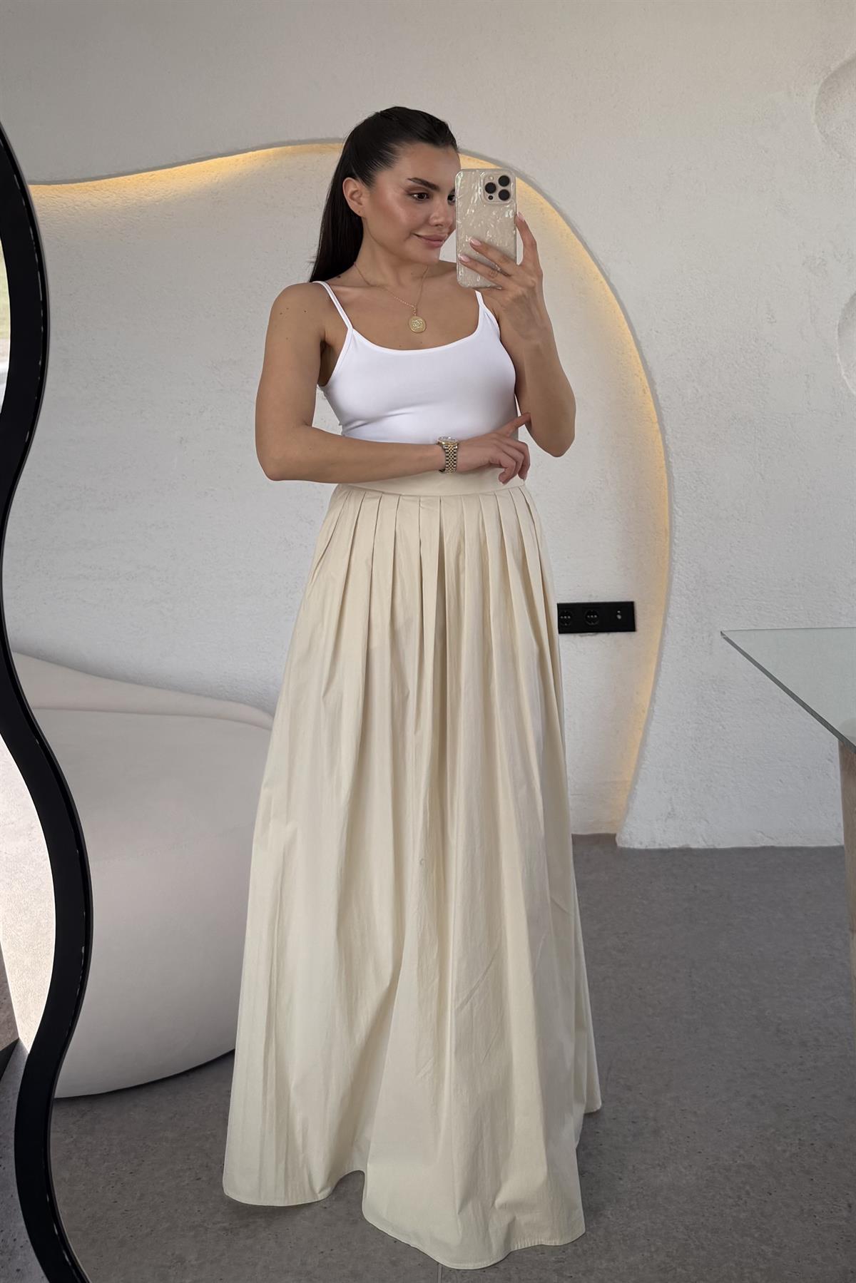 Grande Krem Paraşüt Maxi Etek