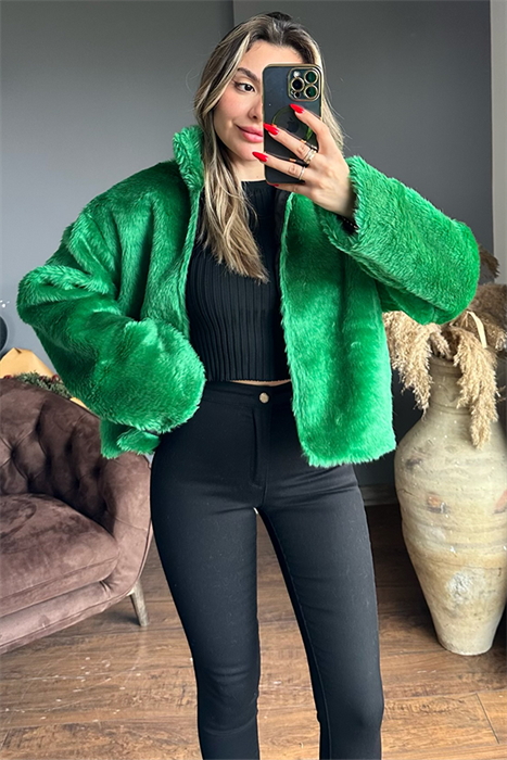 Green peluş tasarım ceket