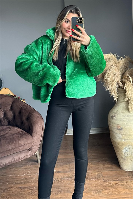 Green peluş tasarım ceket