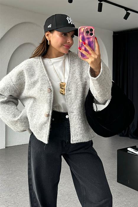 Gretchen Kırçıllı Gri Pinterest Ceket