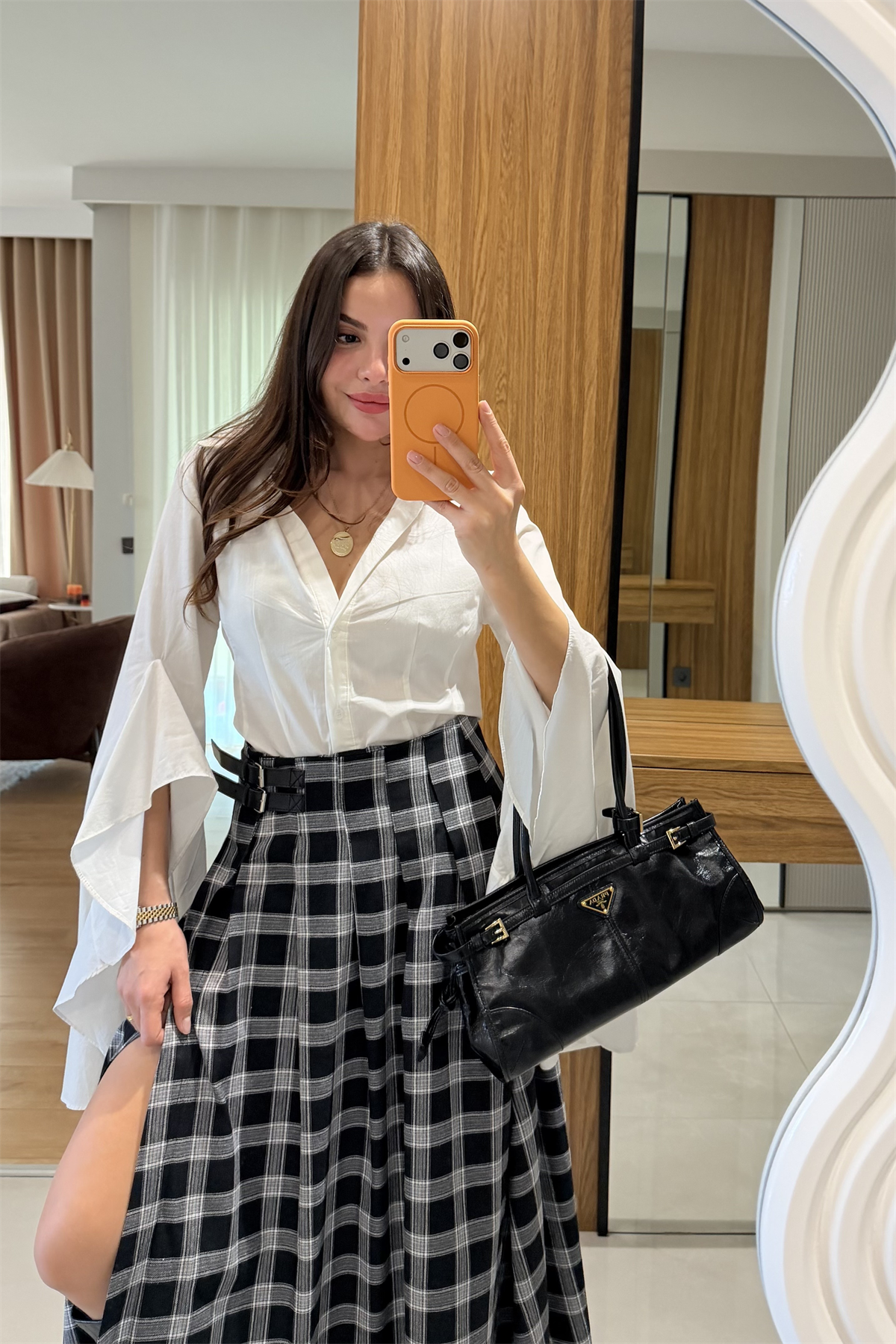 Hailey Beyaz İspanyol Kol Gömlek