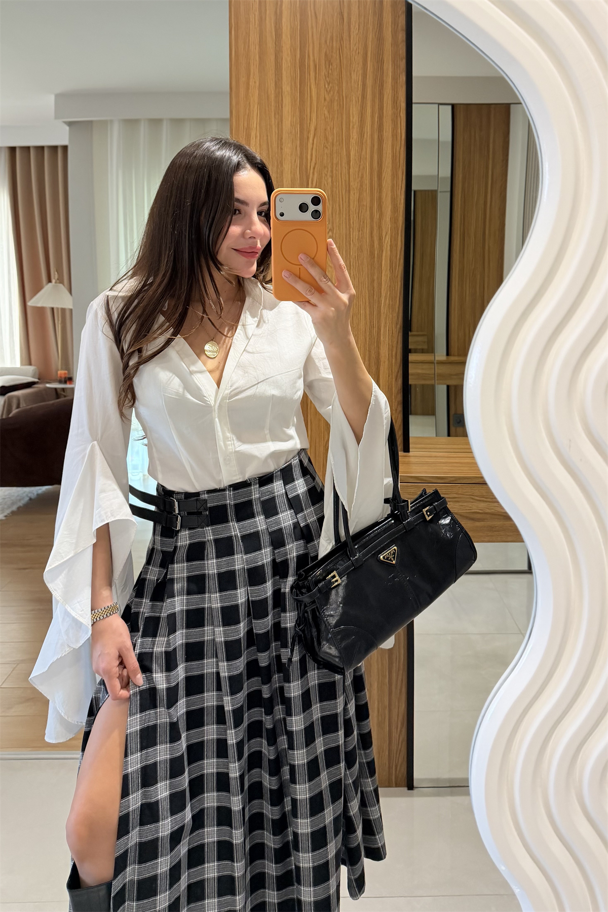 Hailey Beyaz İspanyol Kol Gömlek