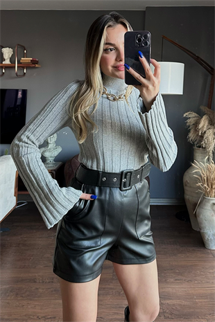 Hands Off gri çizgili triko