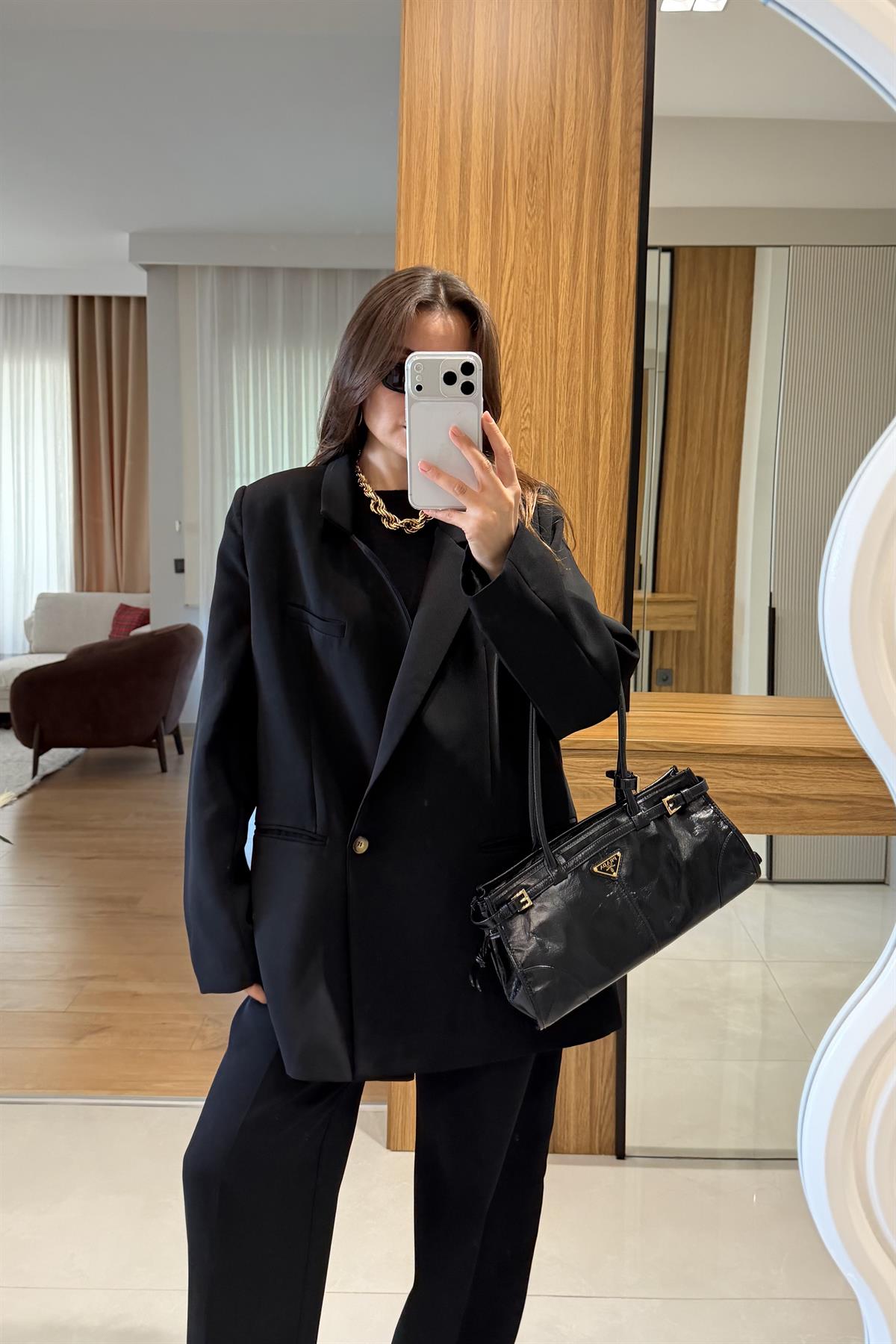 Hankel Siyah Blazer Takım