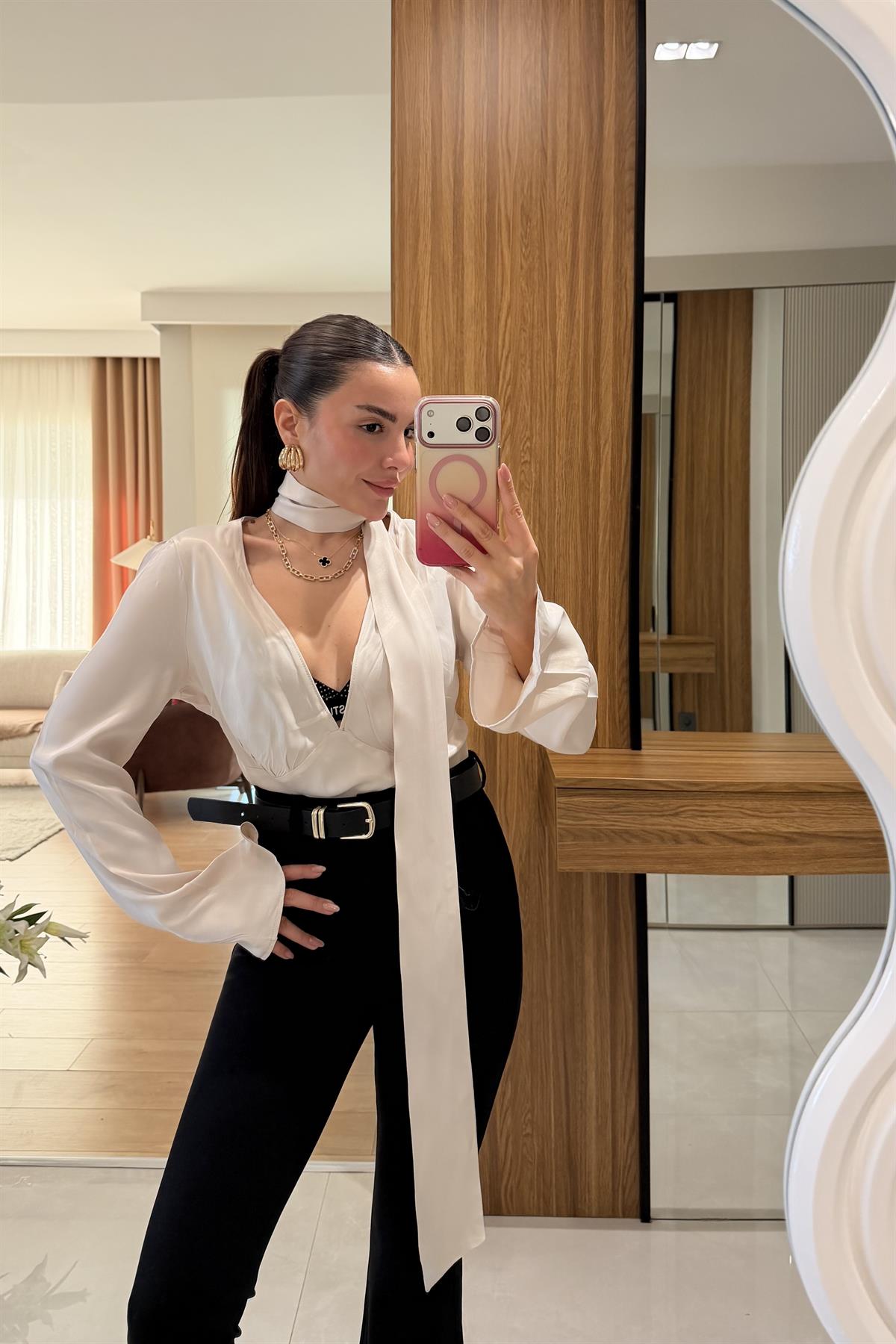 Harlem Taş Saten Şallı Gömlek