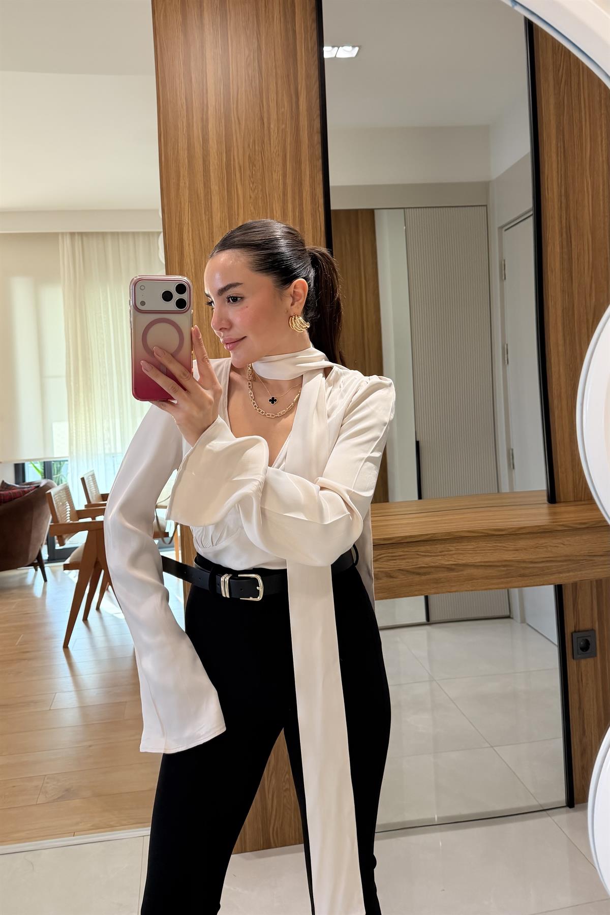 Harlem Taş Saten Şallı Gömlek