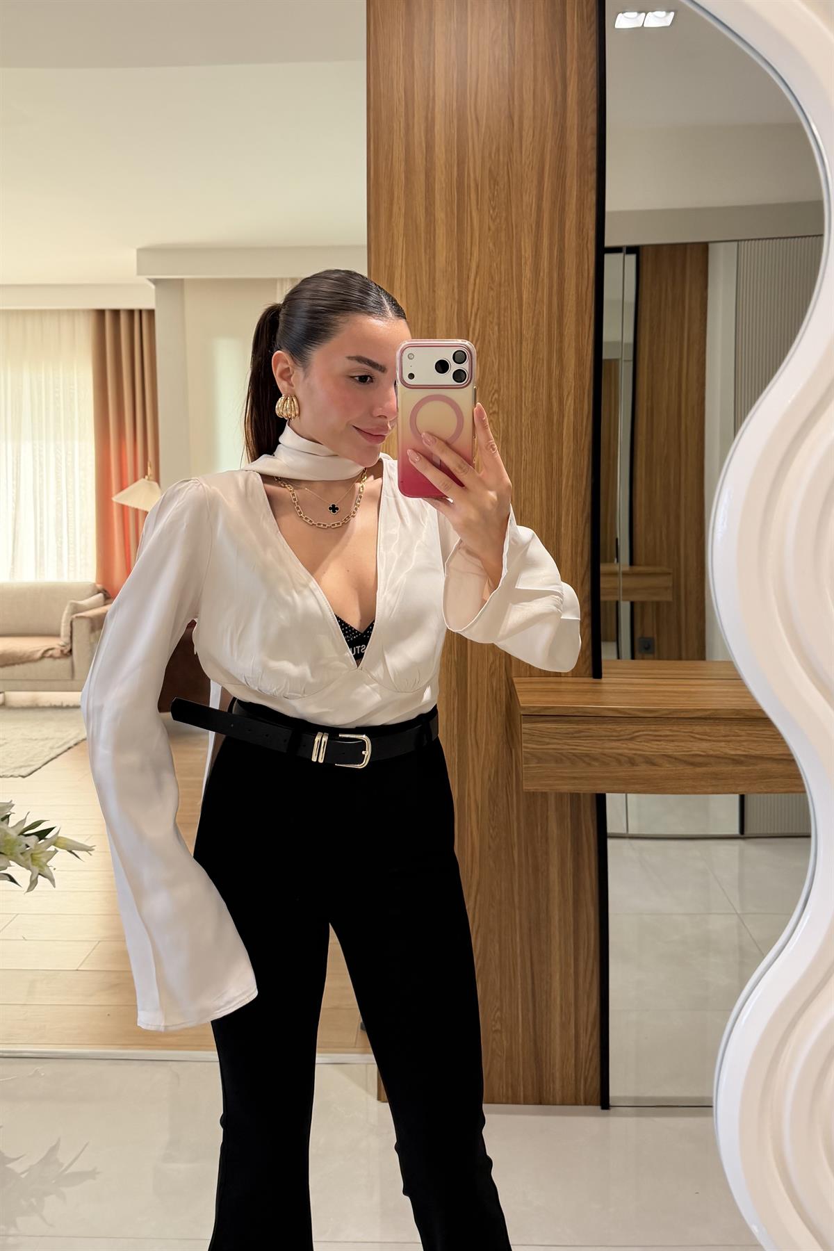 Harlem Taş Saten Şallı Gömlek