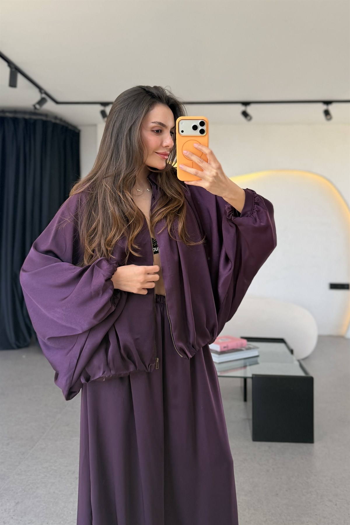 Holana Mürdüm Bomber Saten Takım