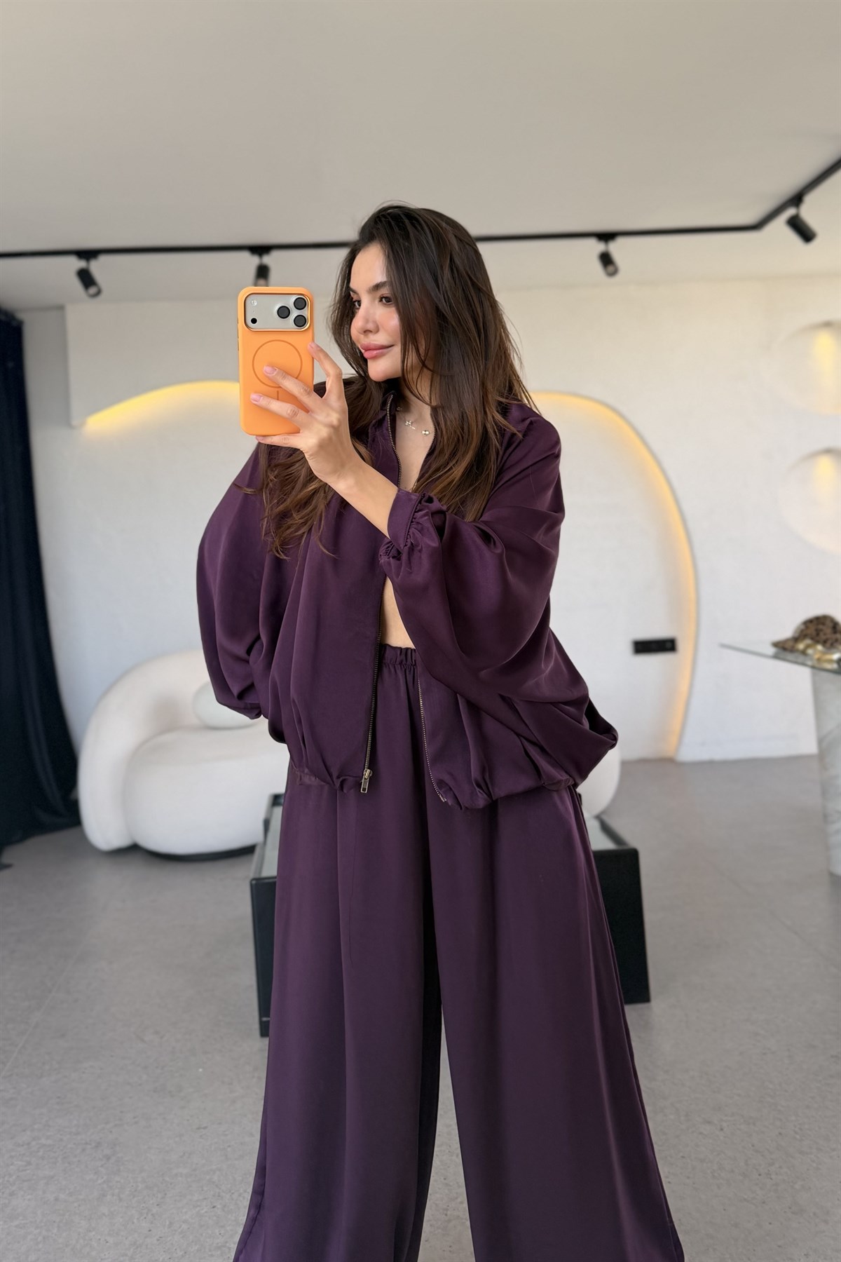 Holana Mürdüm Bomber Saten Takım