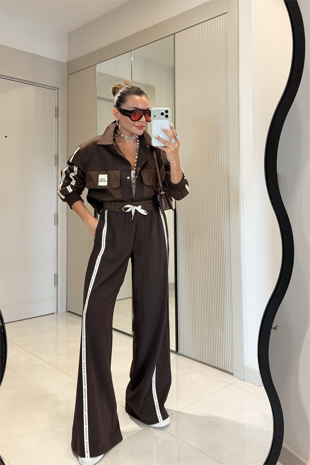 Holden Kahve Kenarları Yazılı Pantolon