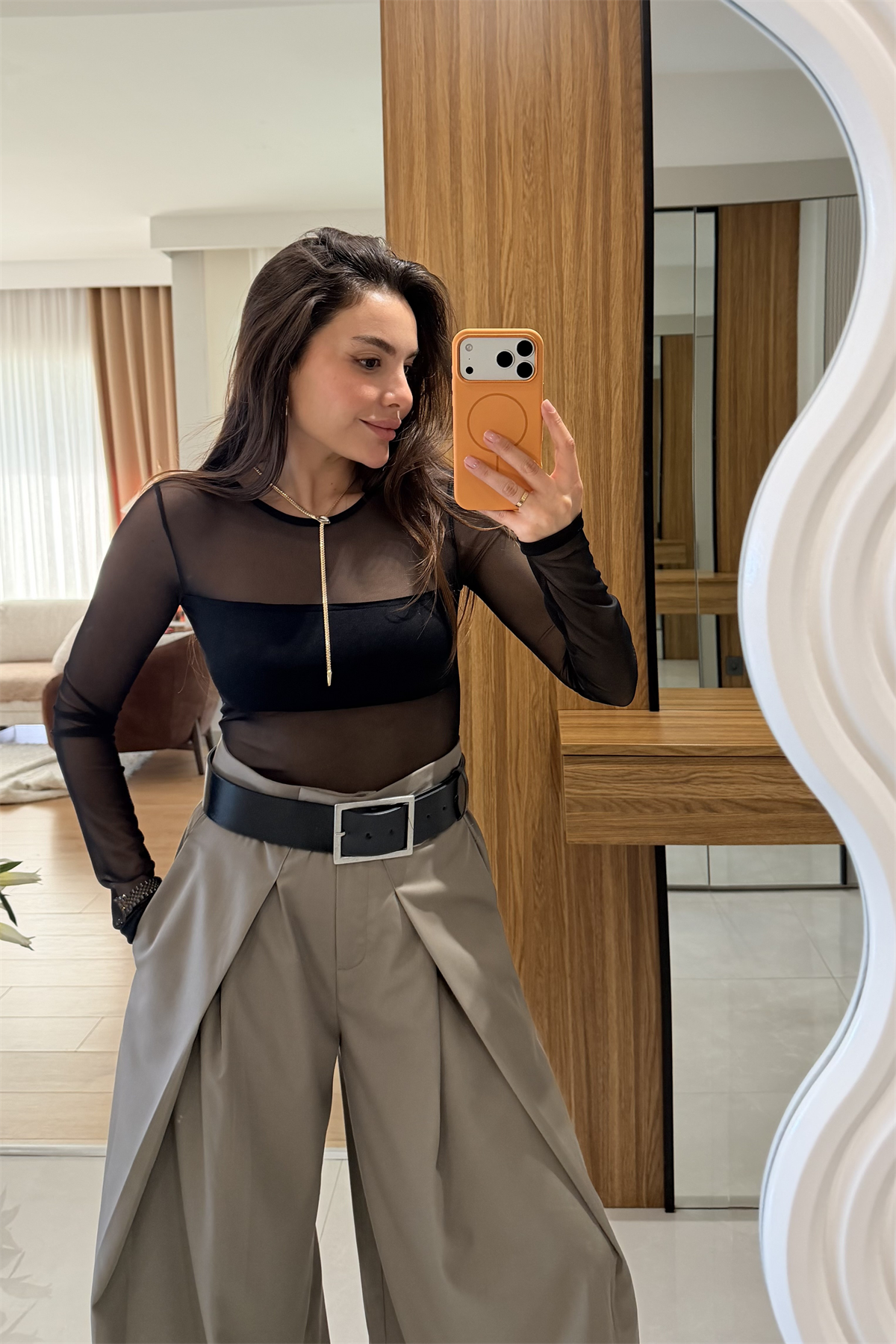 Holiday Siyah Tül Bodysuit