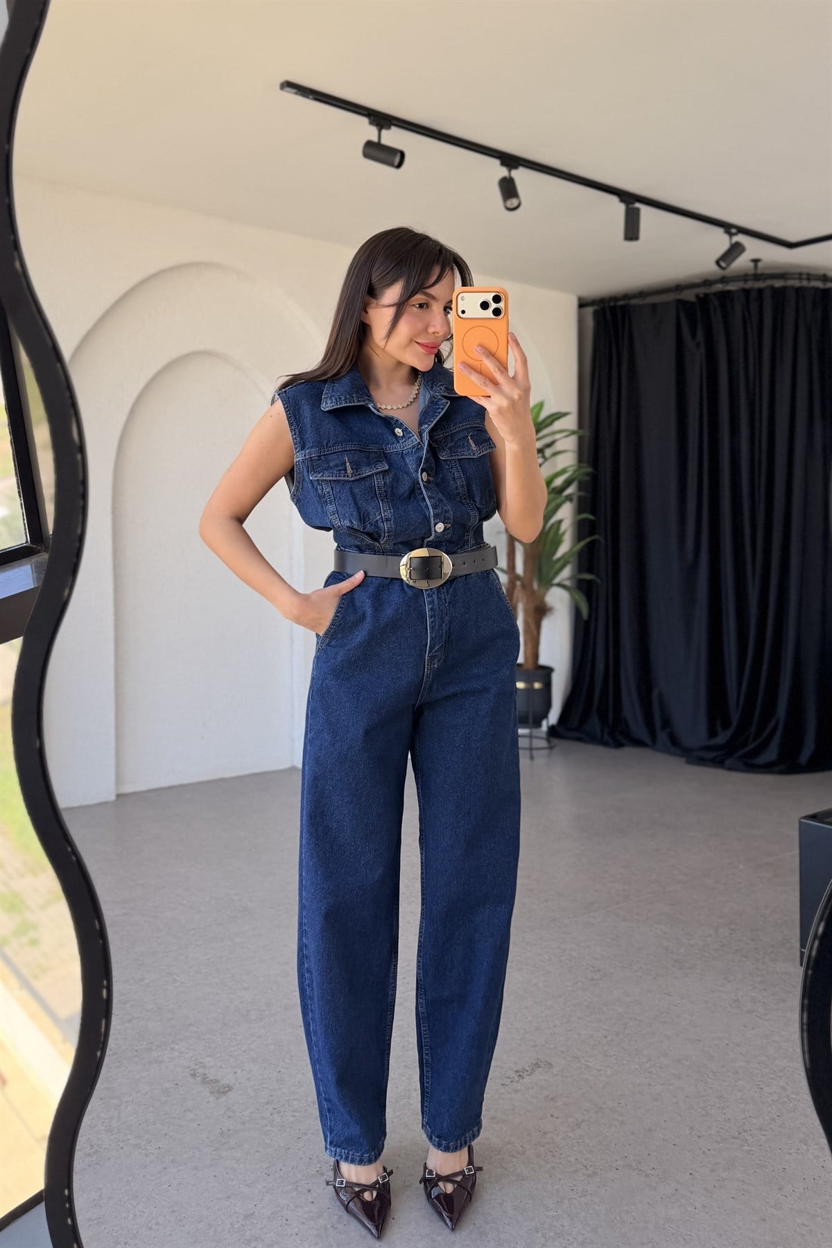Honey Darkblue Denim Kolsuz Tulum