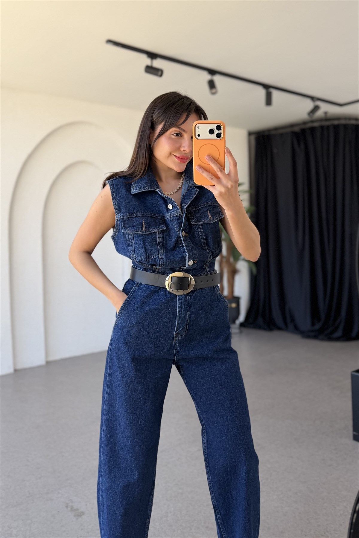 Honey Darkblue Denim Kolsuz Tulum