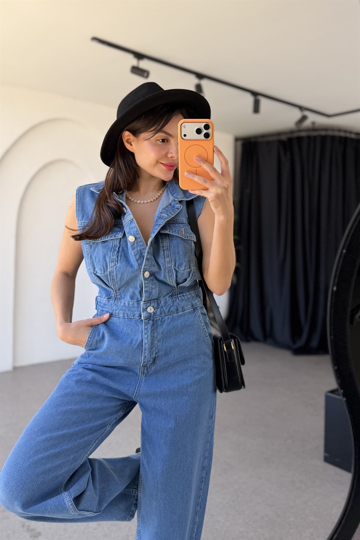 Honey Midblue Denim Kolsuz Tulum