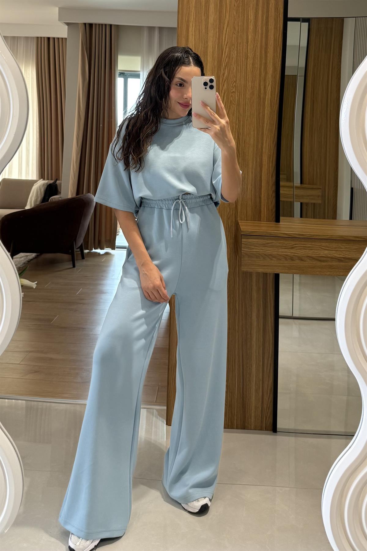 Hudson Mavi Yarım Kollu Modal Takım