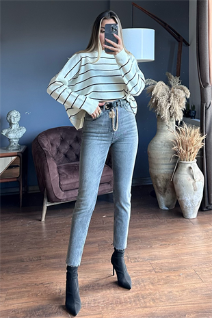 İpekyol füme kesikli mom fit