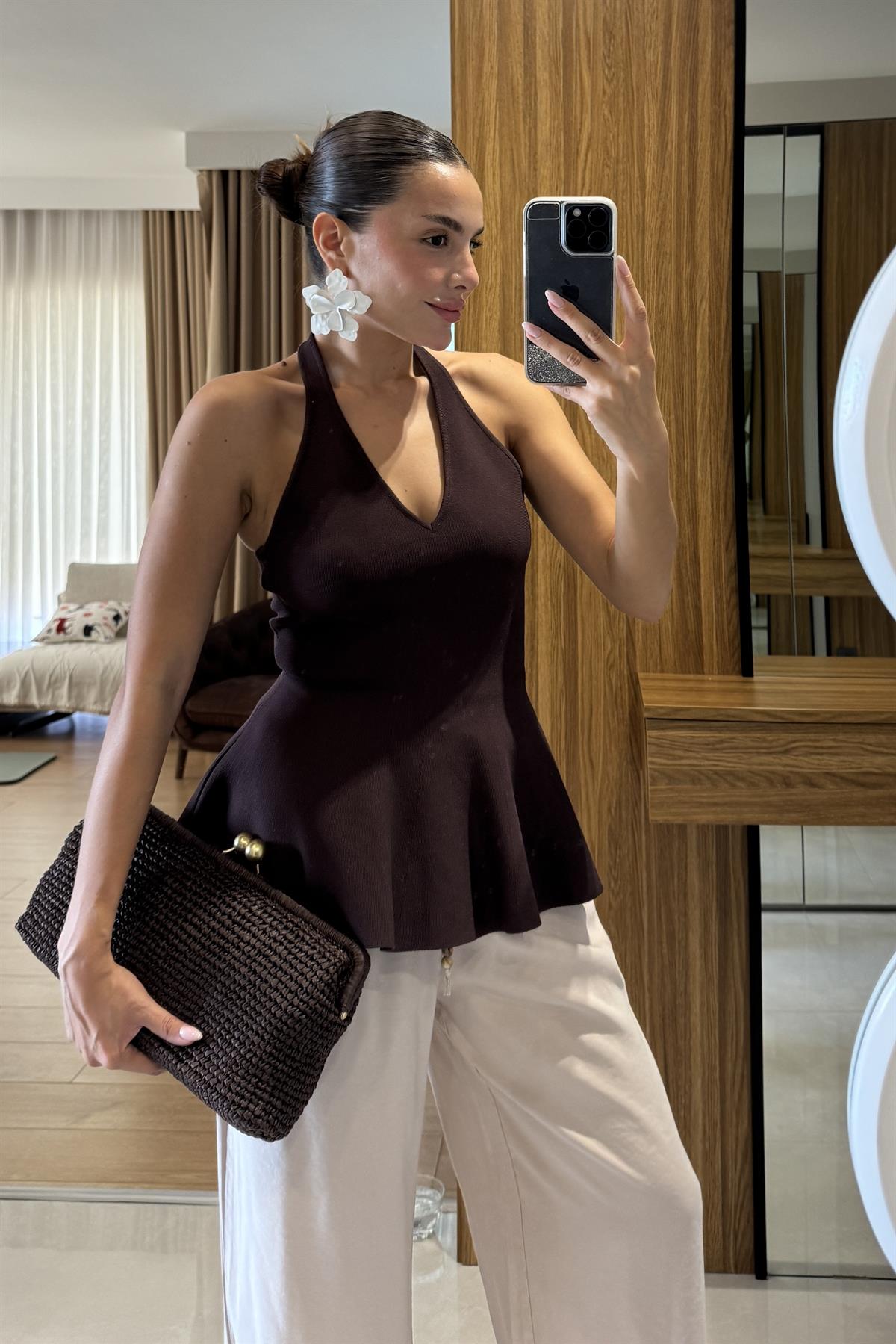 Iselya Taş Yüksek Bel Salaş Pantolon