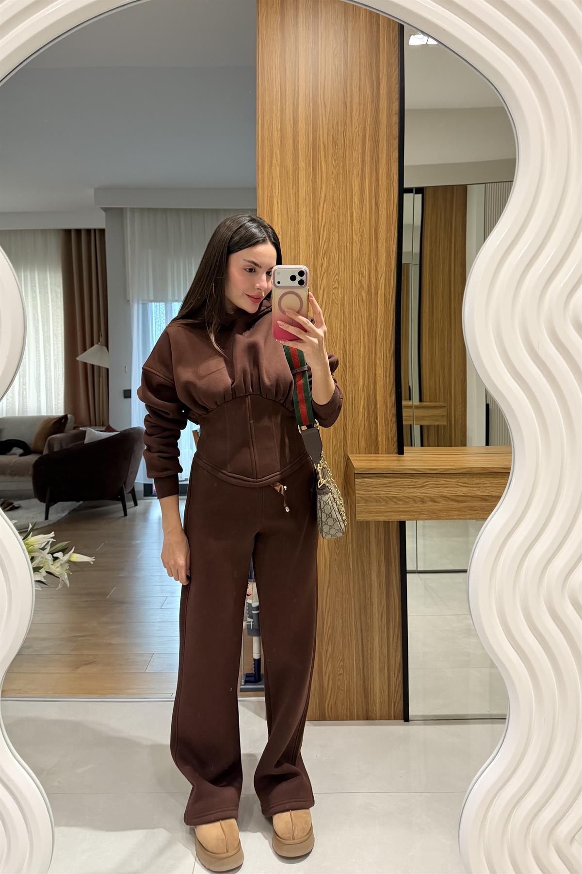 Island Kahve Korse Model Şardonlu Takım