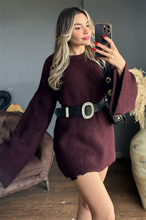 İspanyol kol bordo kazak