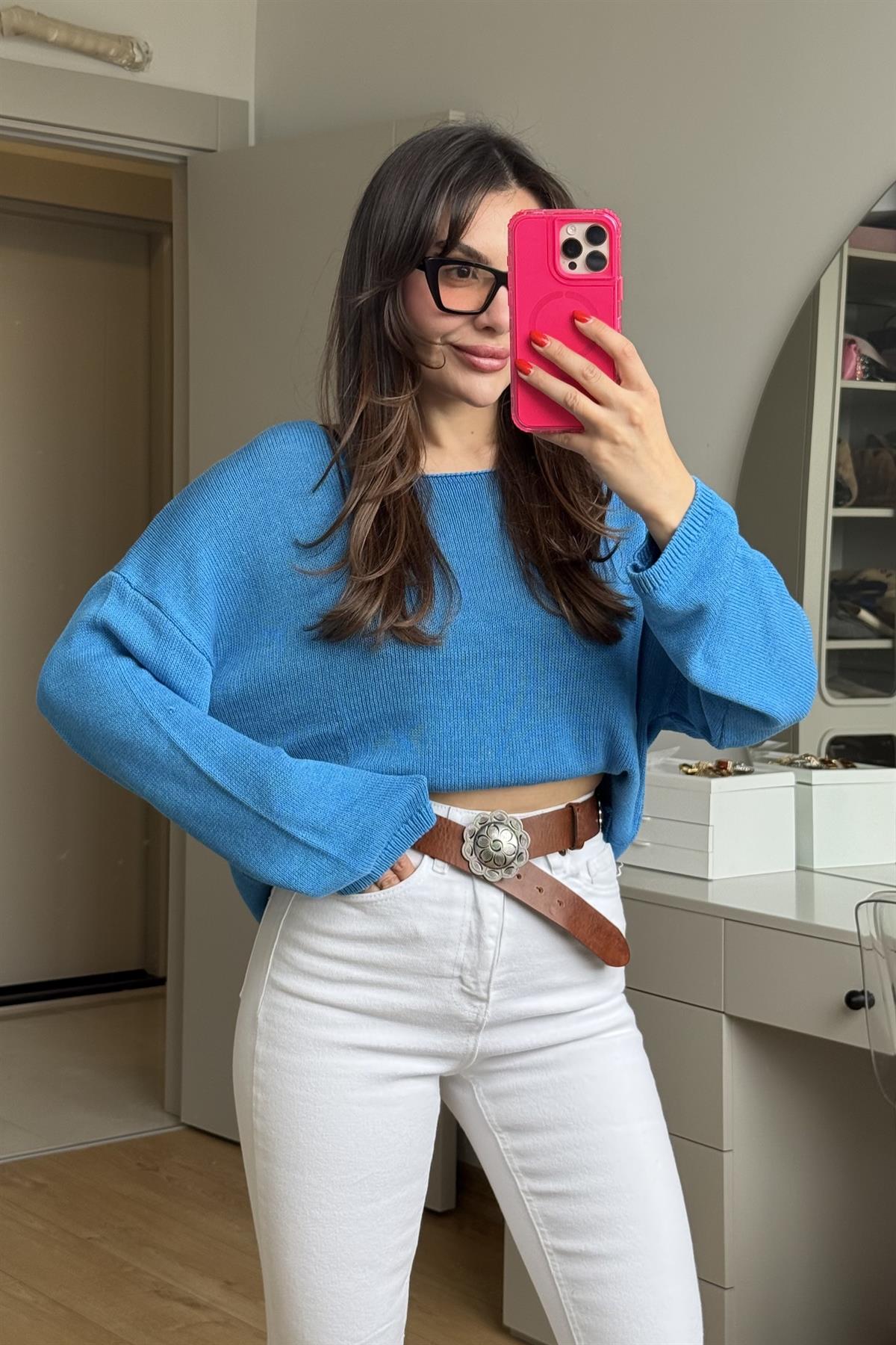 İtalian Mavi Merserize Triko