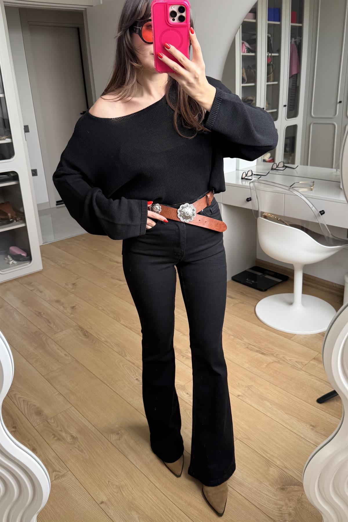 İtalian Siyah Merserize Triko