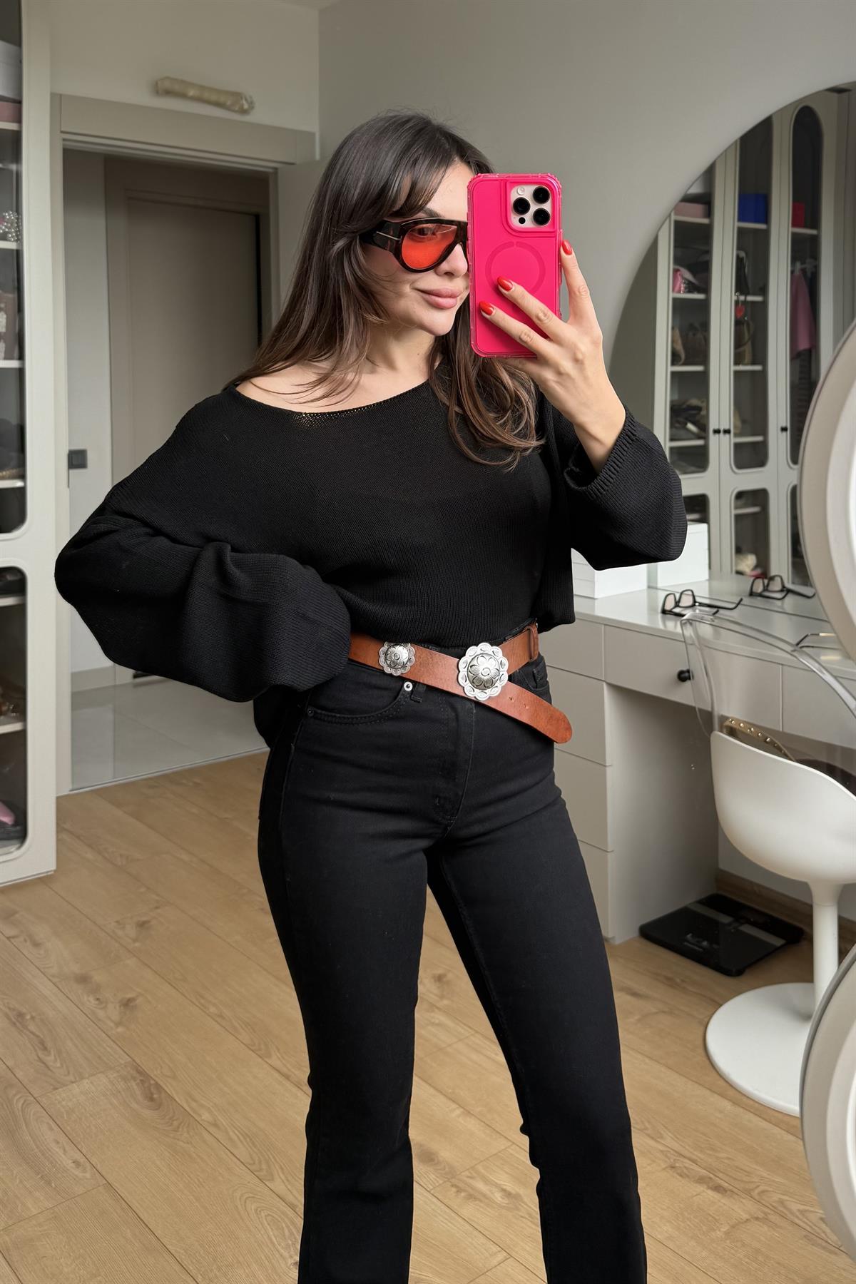 İtalian Siyah Merserize Triko