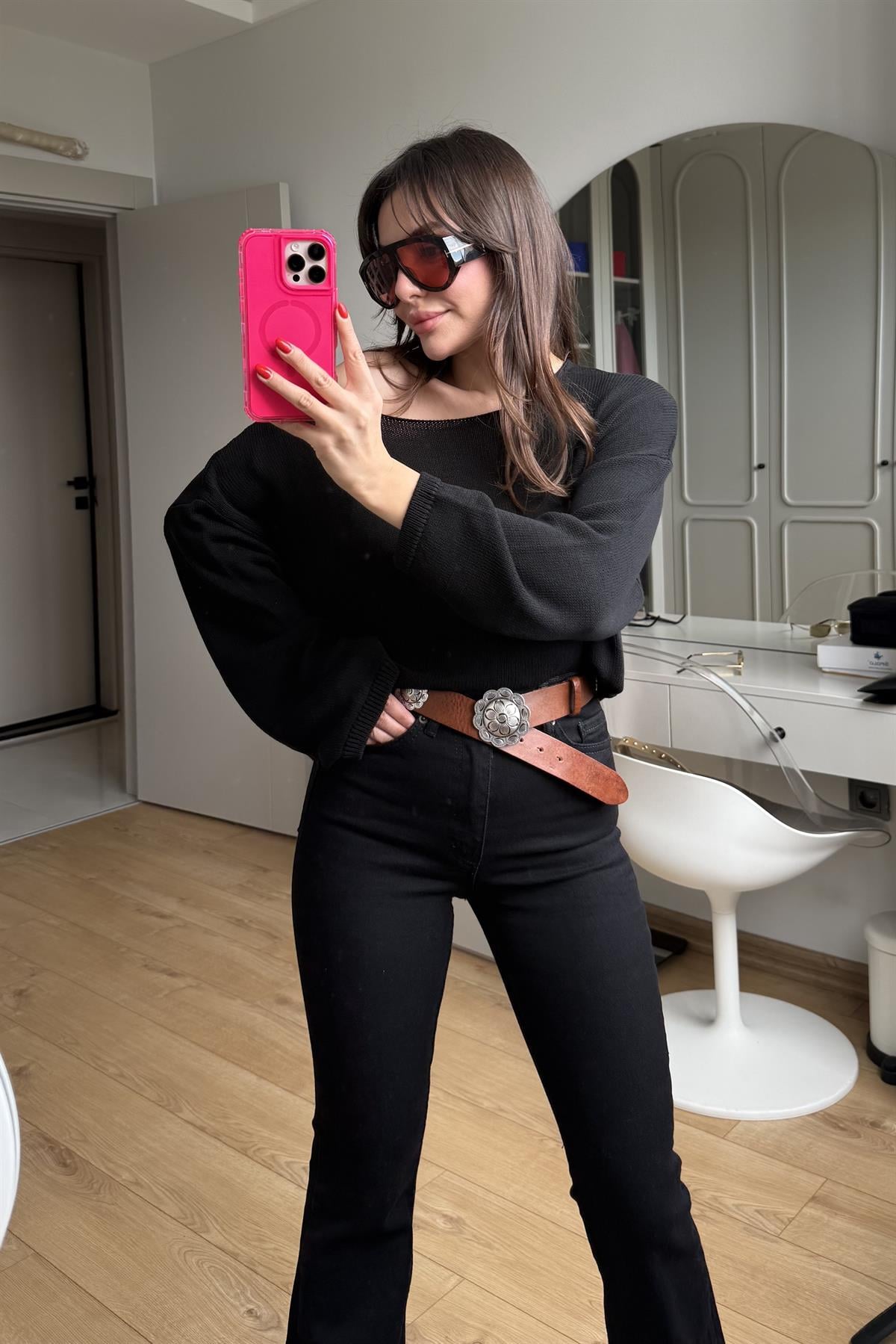 İtalian Siyah Merserize Triko