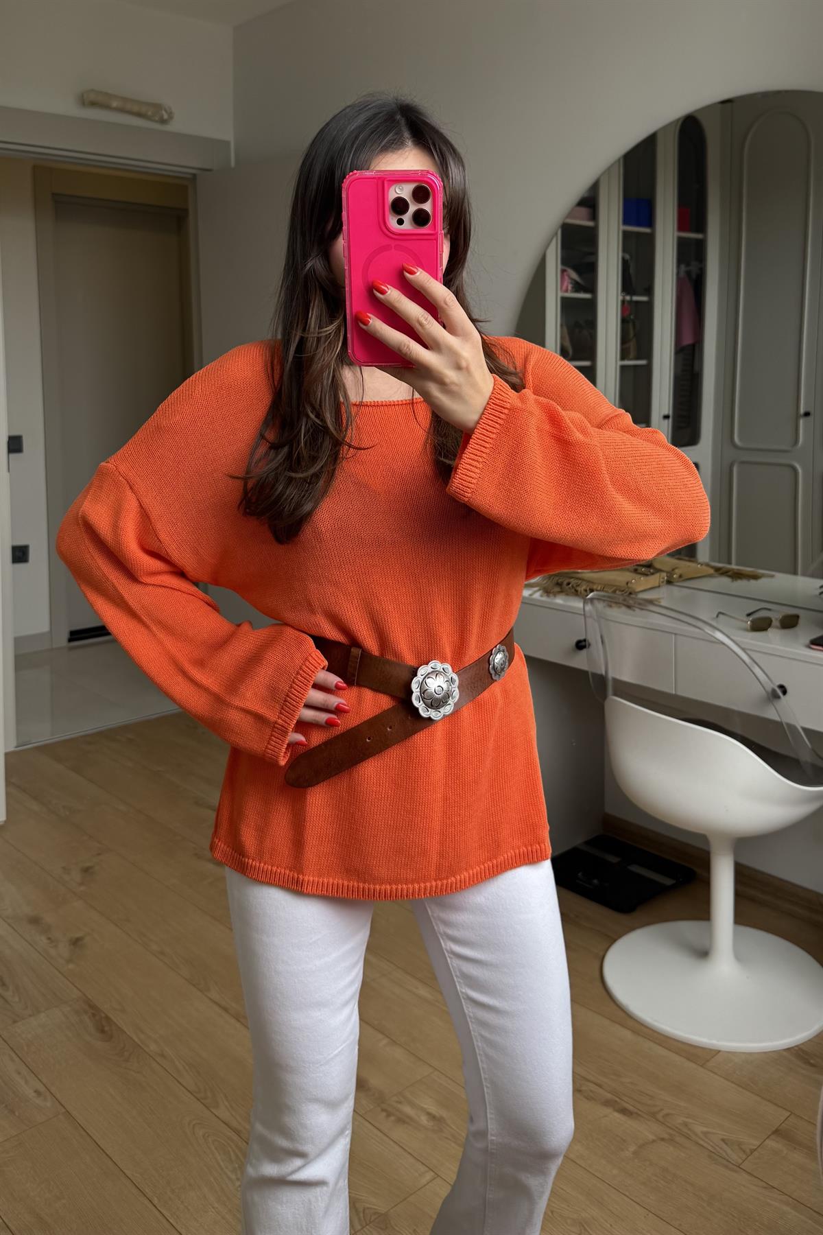 İtalian Turuncu Merserize Triko