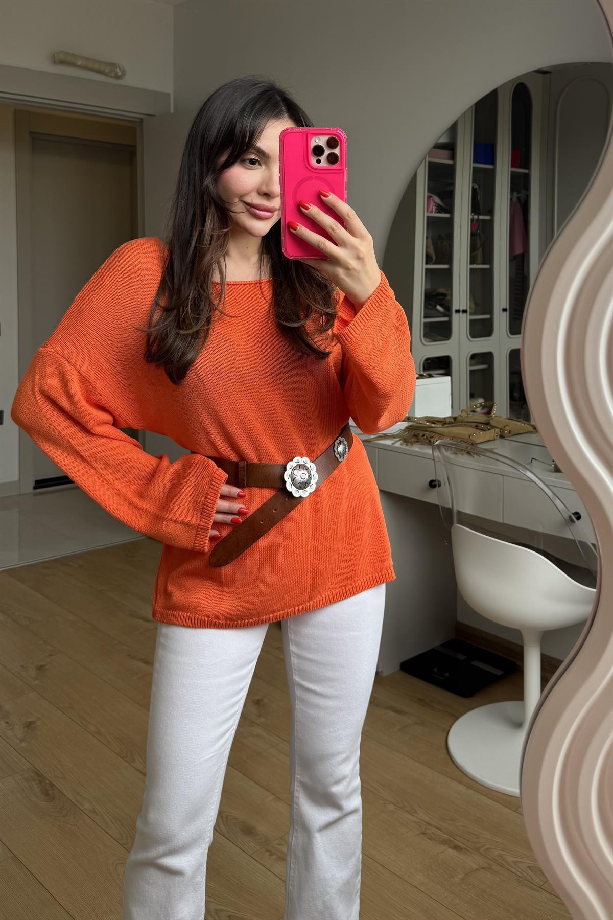 İtalian Turuncu Merserize Triko