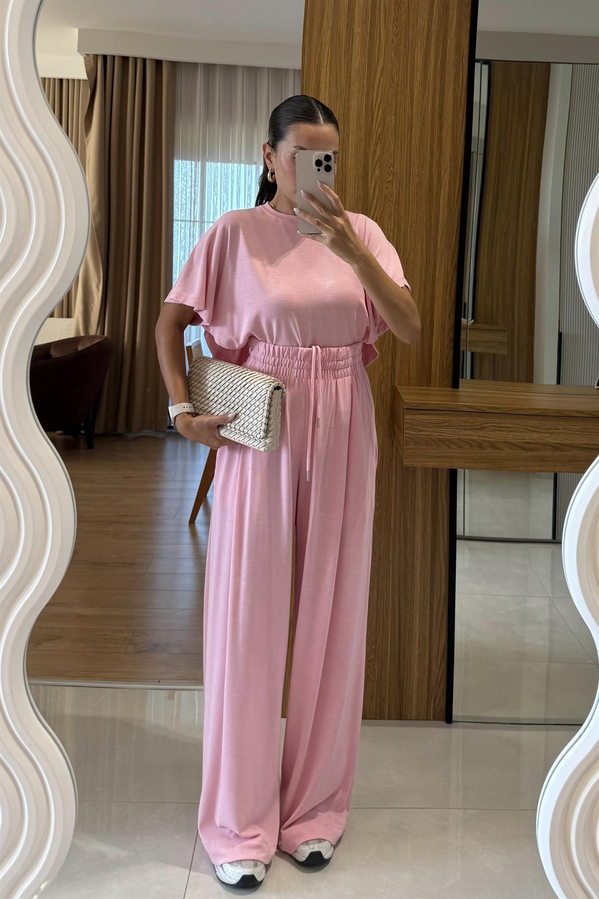 Jadon Pembe Panço Tshirt-Pantolon Spor Takım 