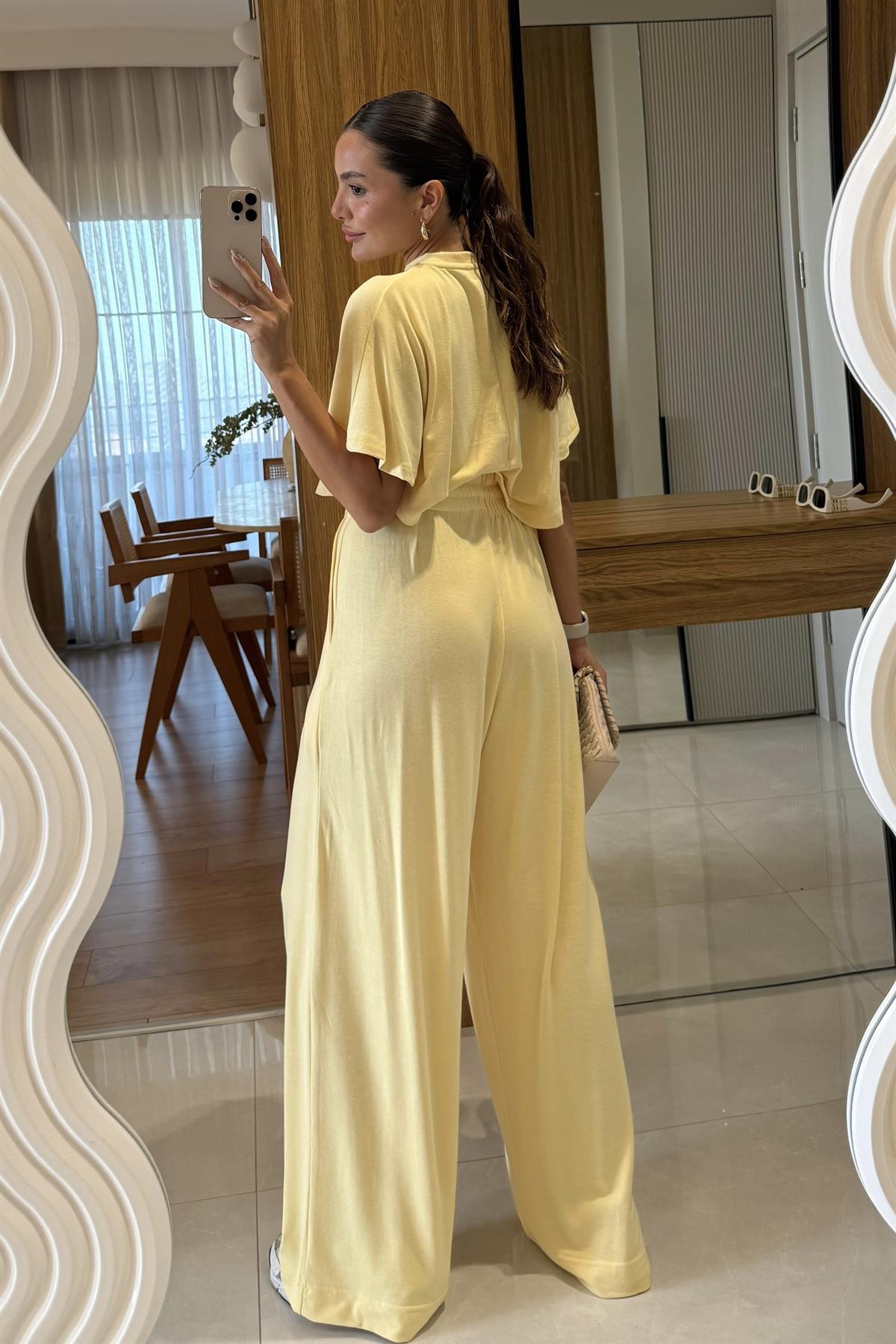 Jadon Sarı Panço Tshirt-Pantolon Spor Takım 