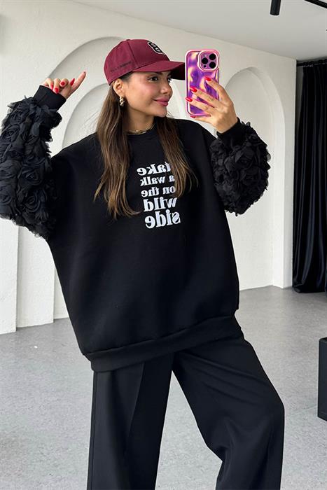 Jaelyn Güllü 3 Boyutlu Şardonlu Sweat