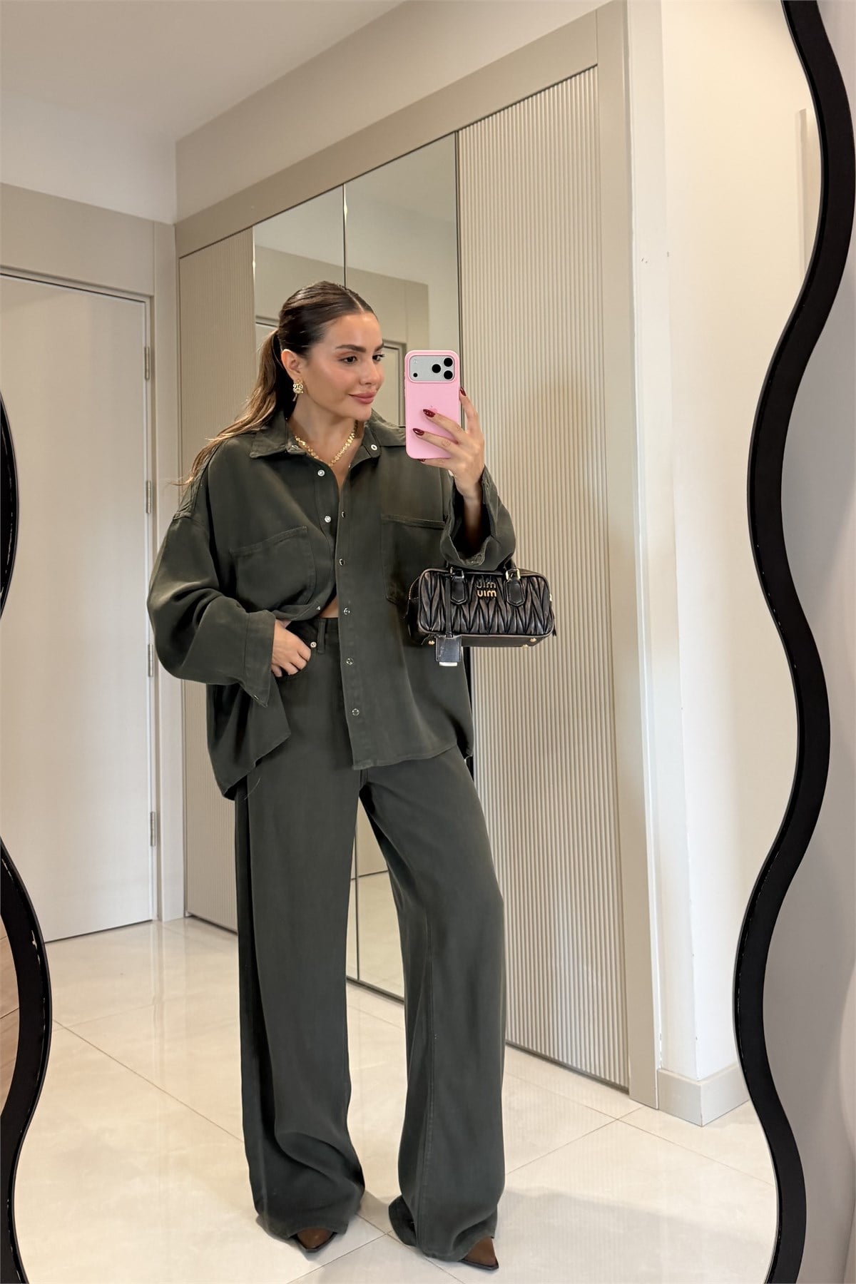 Janessa Haki Tensel Demim Takım