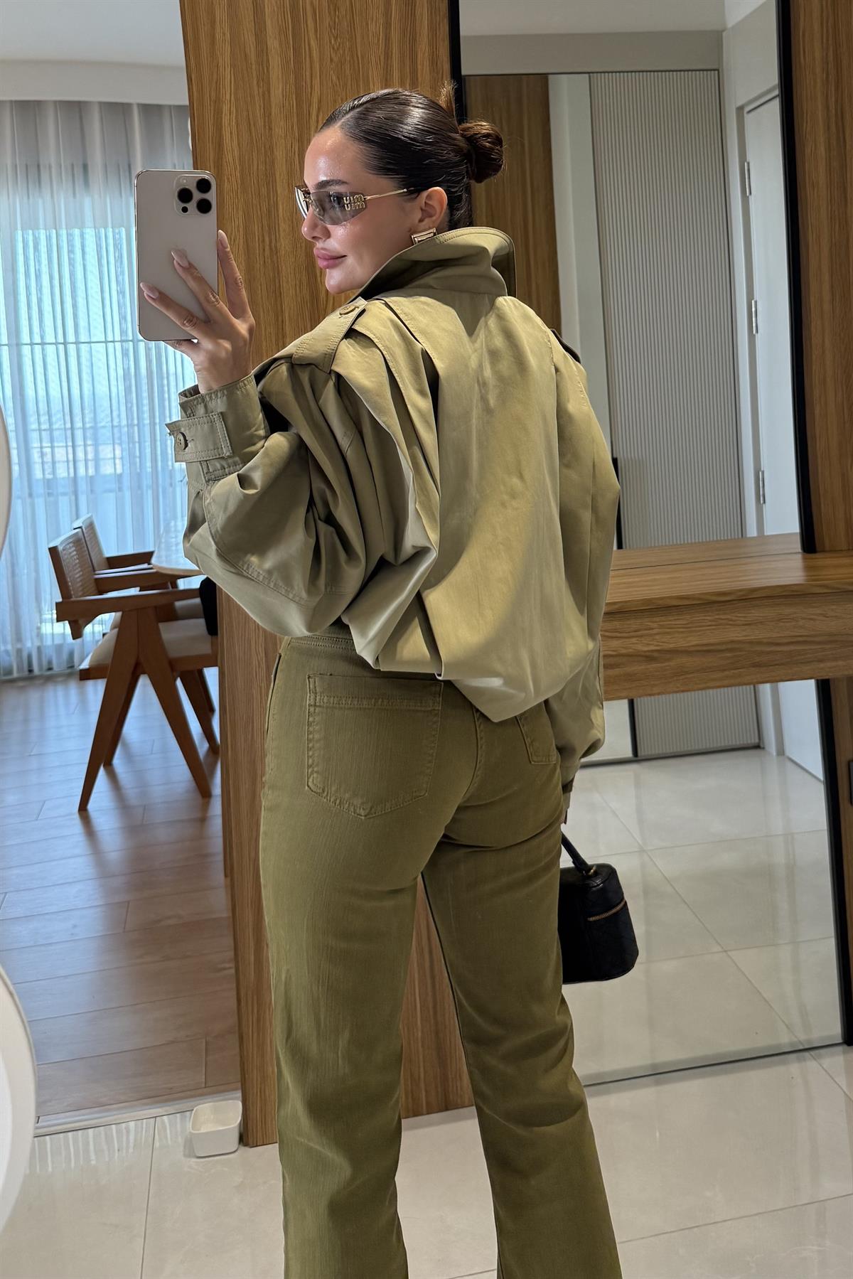 Jaxon Cep Detaylı Yeşil Jean