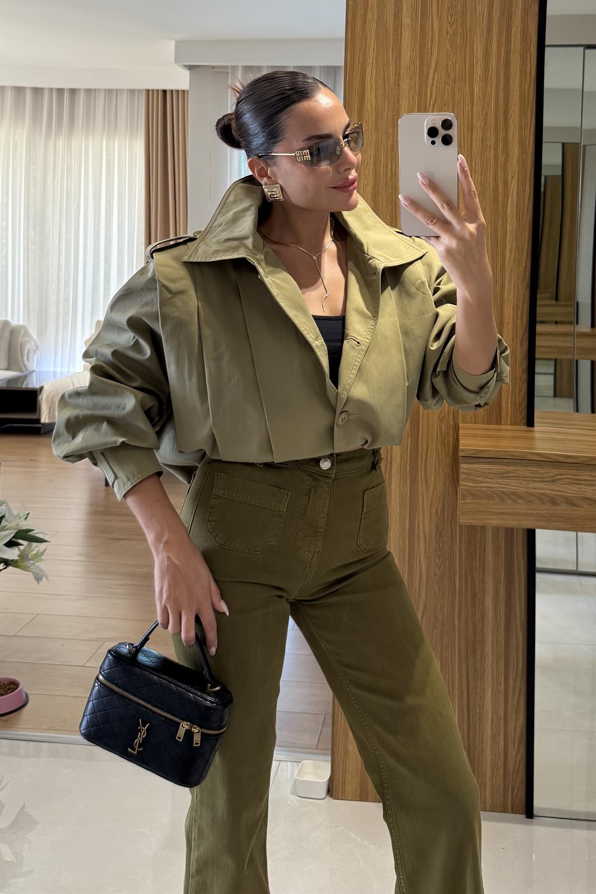 Jaxon Cep Detaylı Yeşil Jean