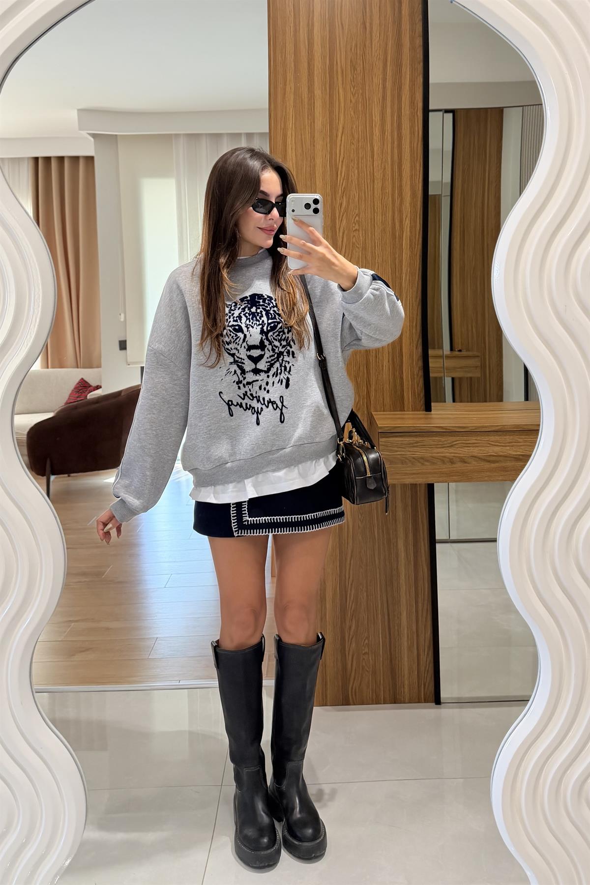 Jelinda Lacivert Kaşe Şort Etek