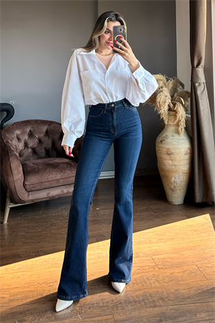 Jessy ultra yüksek bel darkblue ispanyol jean